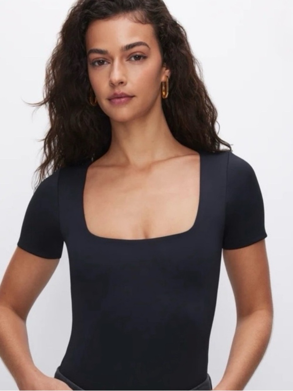 Abercrombie & Fitch Seamless Square Neck T-Shirt Bodysuit | US XL